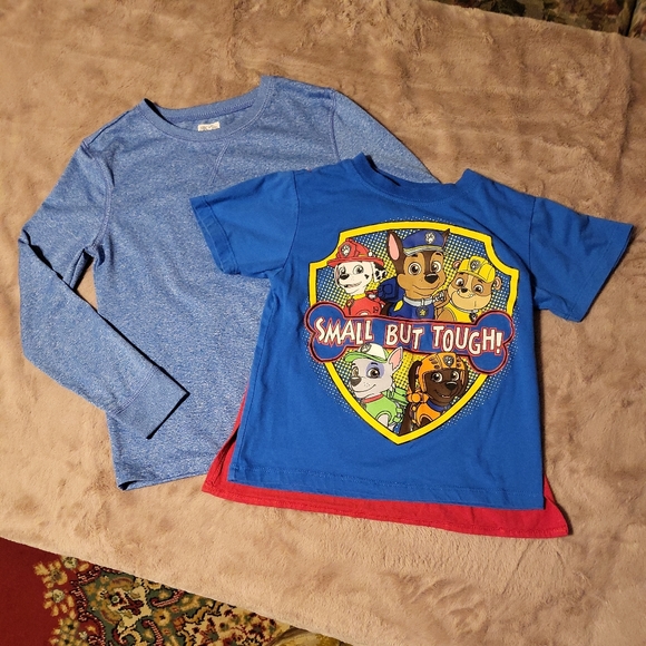 Paw Patrol Other - Little Kid's Shirt Bundle Paw Patrol SS w/ Cape & Fruit of the Loom LS Top